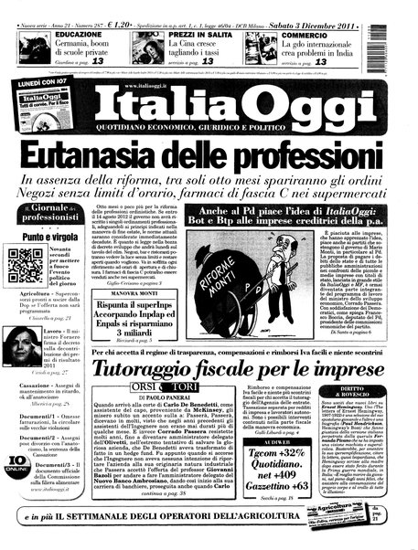 Italia oggi : quotidiano di economia finanza e politica